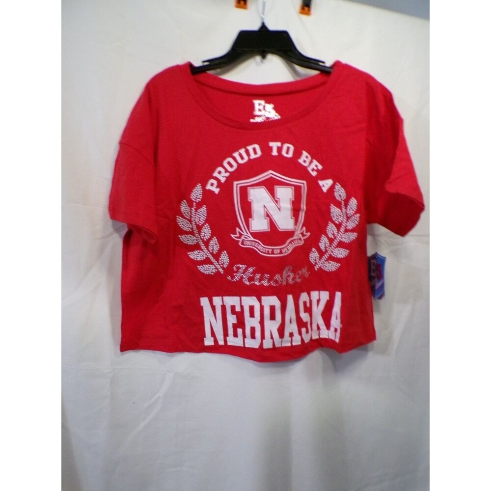 E5 College Classics Women's Nebraska Huskers Cropped T-Shirt Medium Red